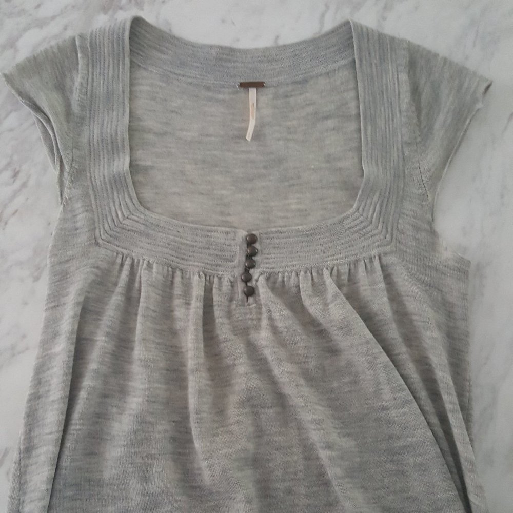 Free People | Long grey wool Sweater